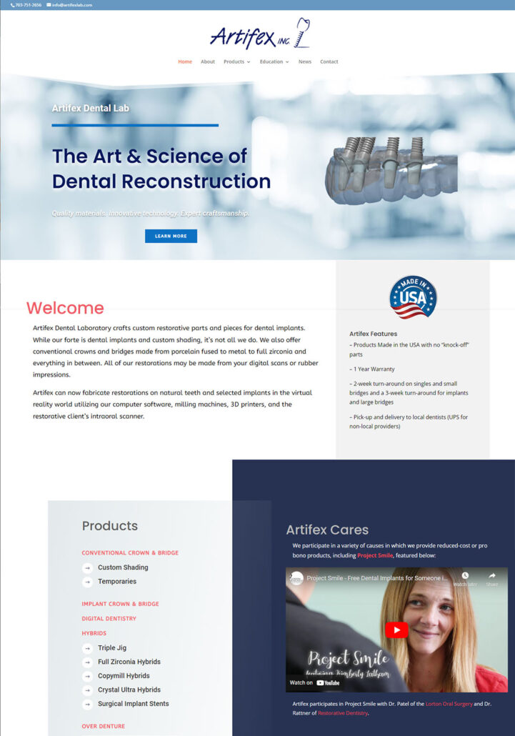 Artifex Lab Homepage Screenshot