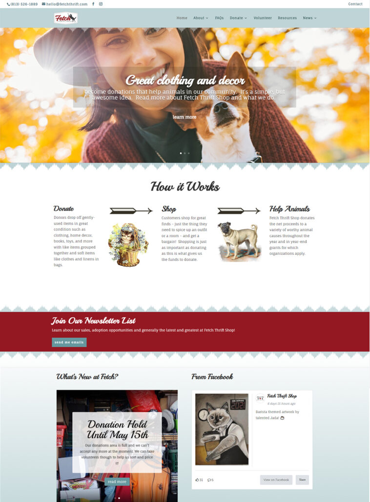 Fetch Thrift homepage screenshot