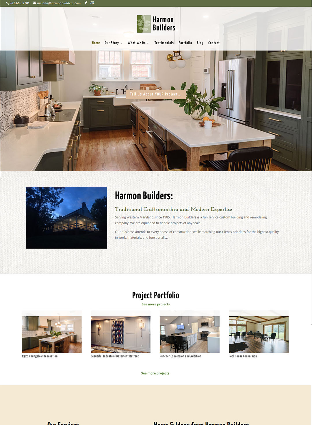 Harmon Builders homepage screenshot