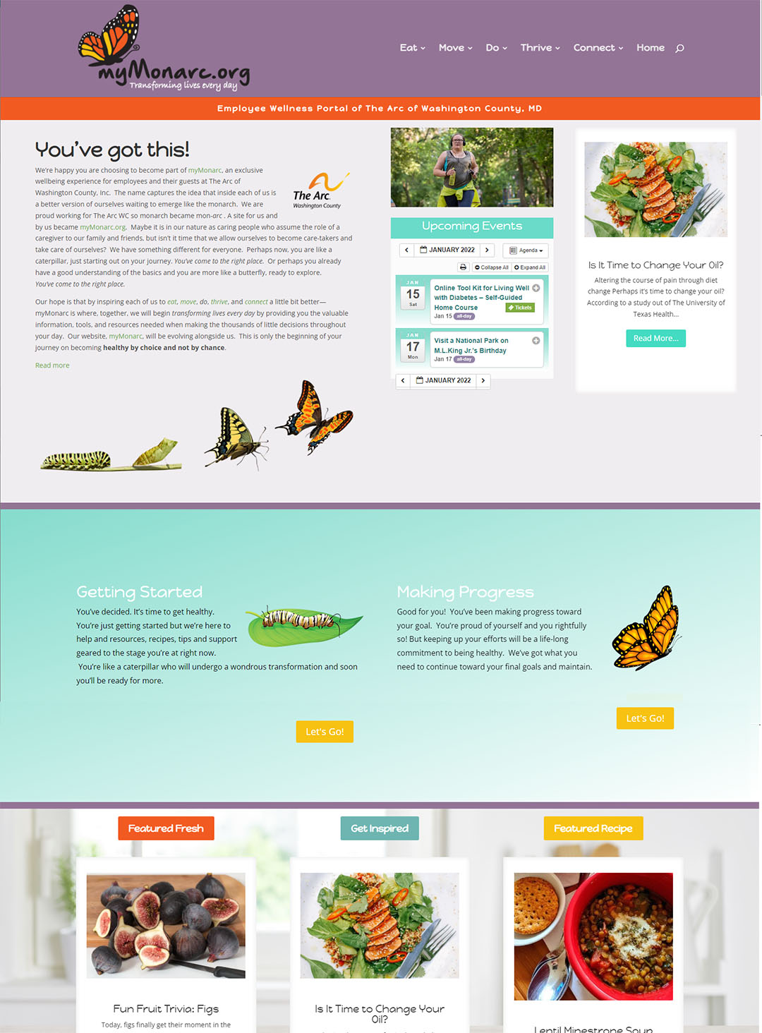 MyMonarc homepage screenshot