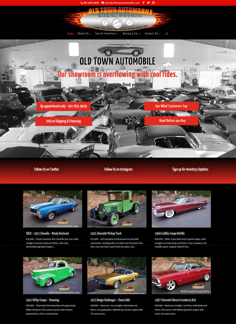Old Town Automobile homepage screenshot
