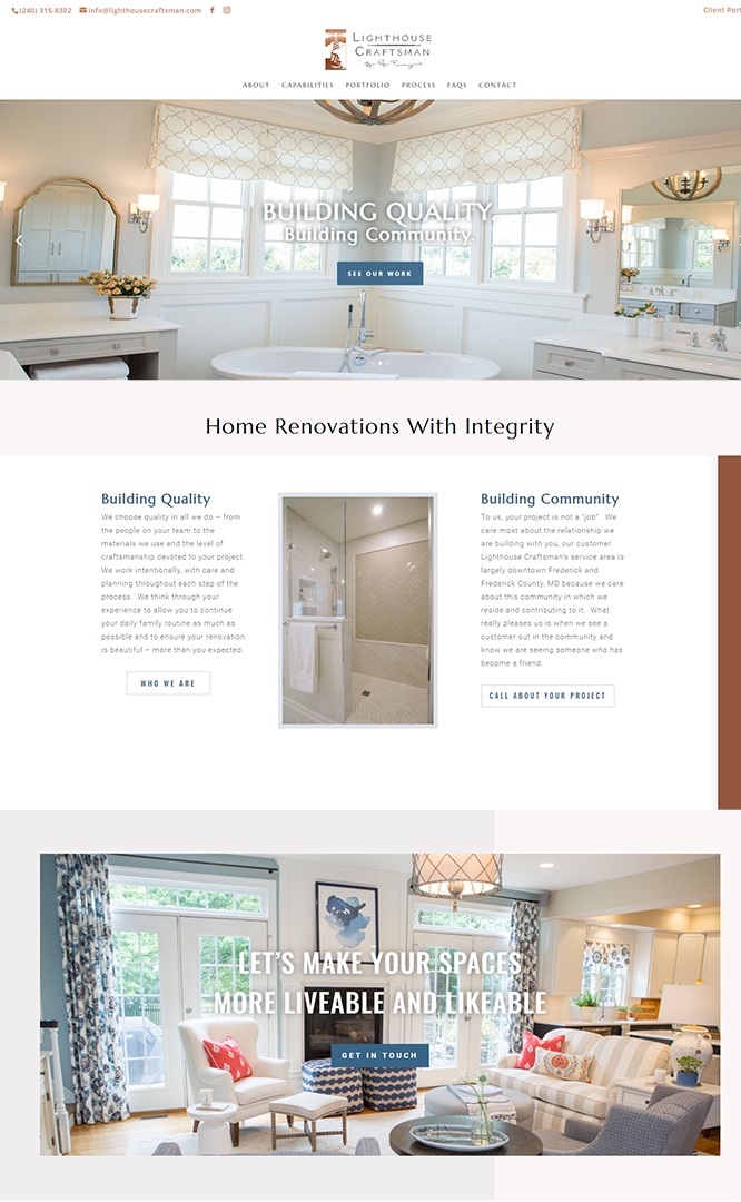 Screenshot Lighthouse Craftsman web
